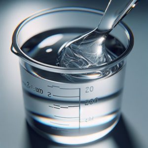 A beaker with liquid in it