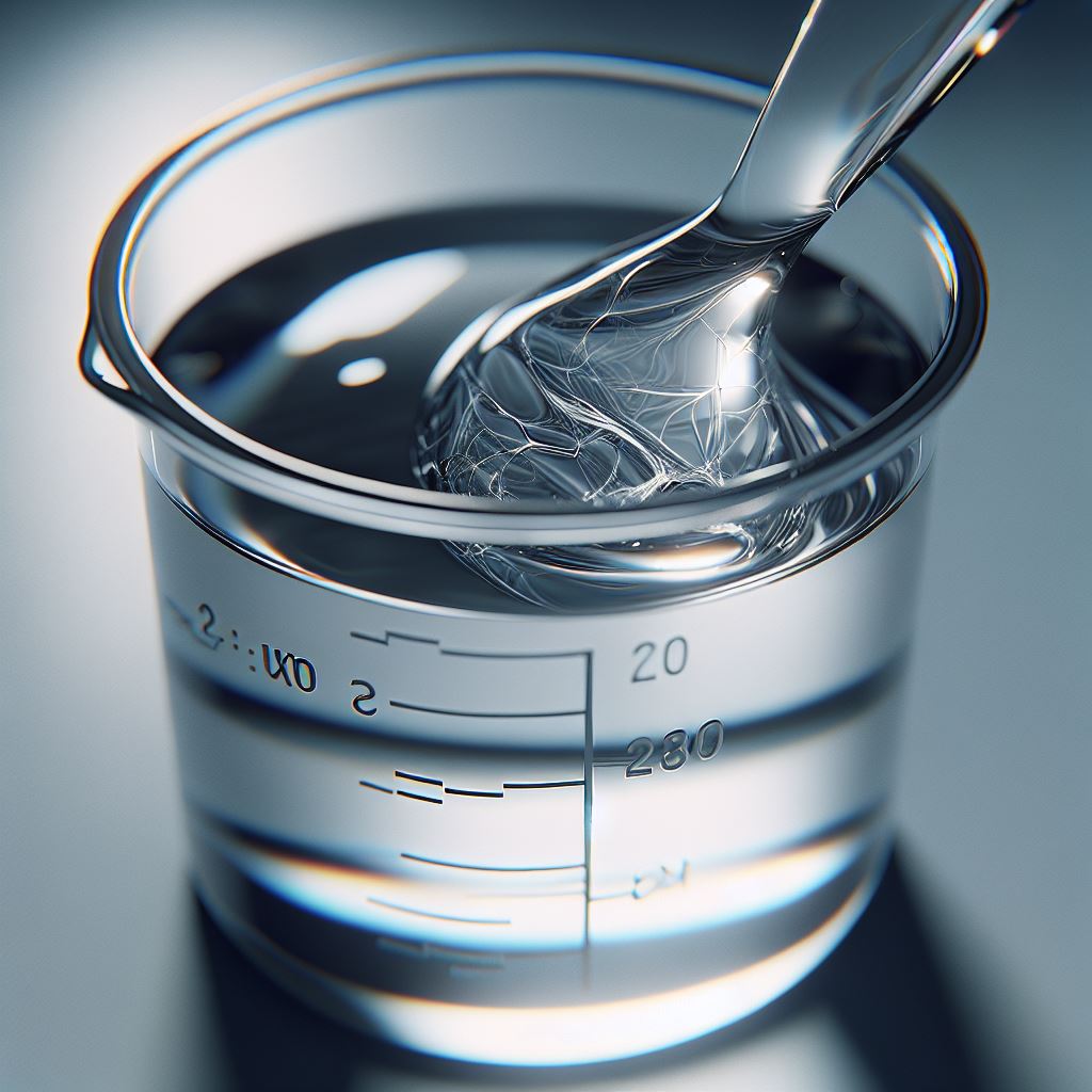 A beaker with liquid in it