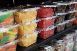 Candy in plastic packaging
