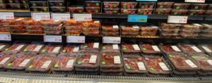 A display case of meats