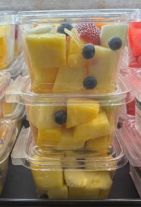 fruit salad in plastic packaging