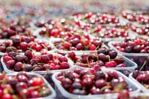 cherries in plastic packaging