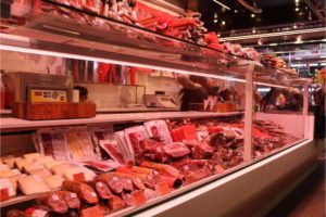 A display case with meats Photo by Federico Arnaboldi: https://www.pexels.com/photo/meat-section-inside-a-supermarket-6138720/