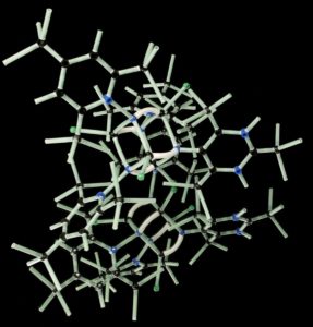 a close-up of a molecule