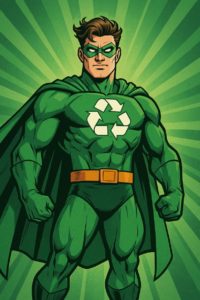 R-Man, the recycling superhero 