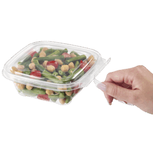 C5516WF container with green bean salad and tear strip pulling open
