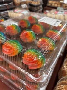 rainbow cookies in a clear PET package