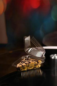 a piece of pie in a plastic package