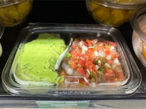 Salsa and guacamole in a package.