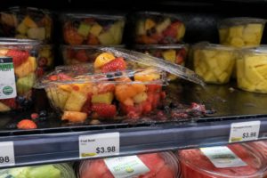 leaking fruit in busted plastic package