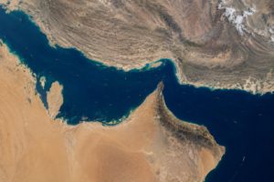 Global view of Strait of Hormuz