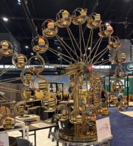 flight of cupcakes on a wheel