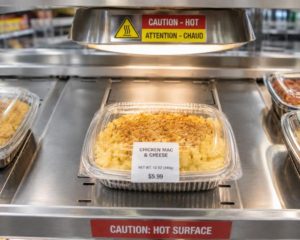 mac and cheese under a heat lamp