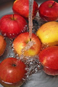 apples being washed
